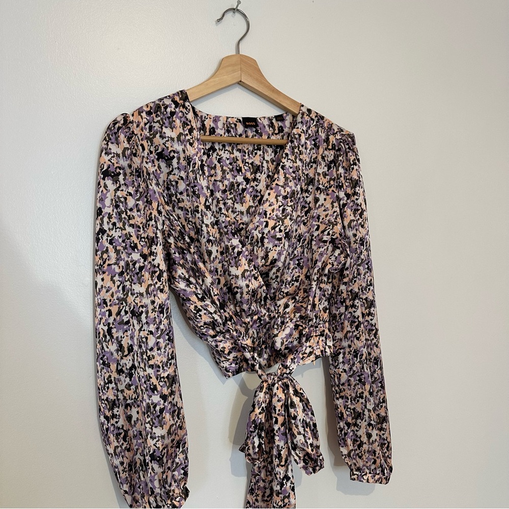 Boss Floral Wrap Blouse